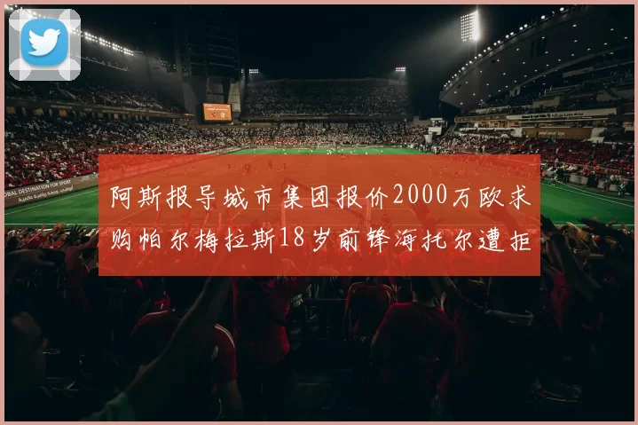 阿斯报导城市集团报价2000万欧求购帕尔梅拉斯18岁前锋海托尔遭拒